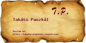 Takáts Paszkál névjegykártya